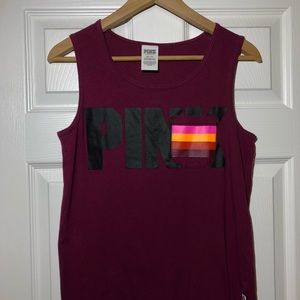 Burgundy VS pink muscle tank